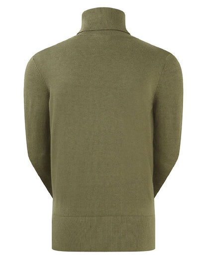 Khaki Green coloured Ridgeline Womens Melford Knit Roll Neck Jumper on white background 