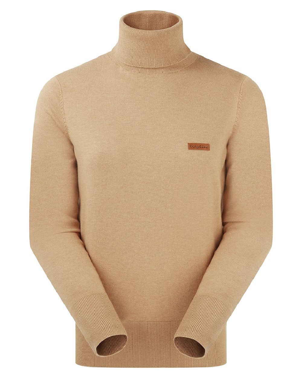 Sienna coloured Ridgeline Womens Melford Knit Roll Neck Jumper on white background 