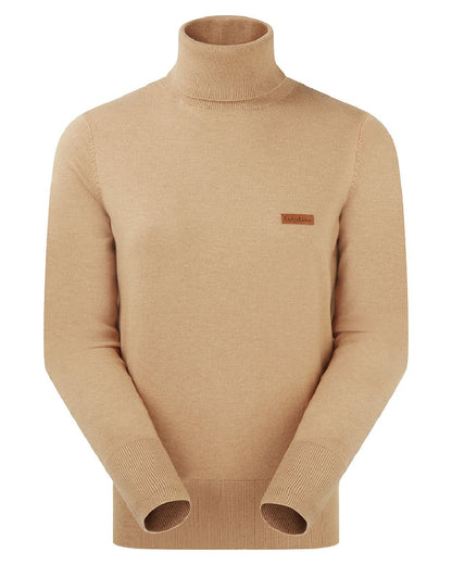Sienna coloured Ridgeline Womens Melford Knit Roll Neck Jumper on white background 