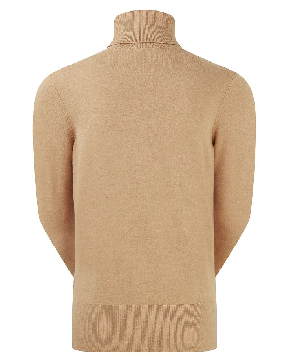Sienna coloured Ridgeline Womens Melford Knit Roll Neck Jumper on white background 