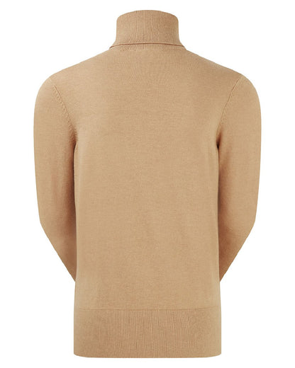 Sienna coloured Ridgeline Womens Melford Knit Roll Neck Jumper on white background 