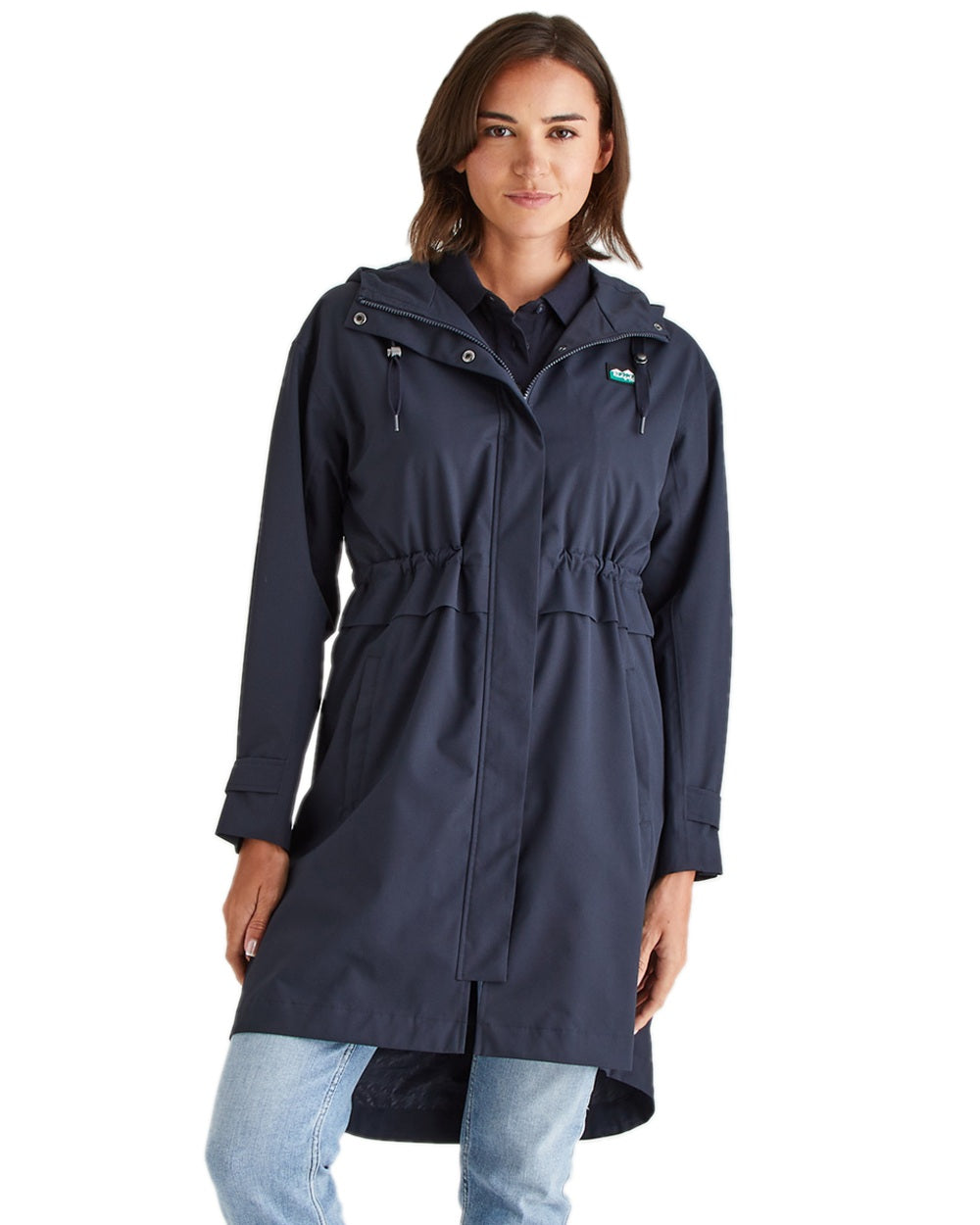 Navy Coloured Ridgeline Womens Blakeney Parka on white background 