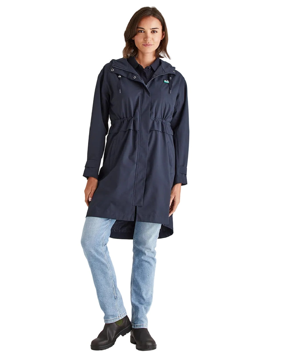 Navy Coloured Ridgeline Womens Blakeney Parka on white background 