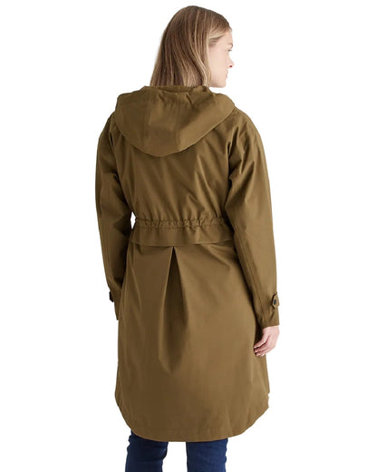 Teak Coloured Ridgeline Womens Blakeney Parka on white background 