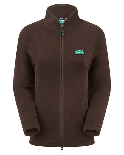 Deep Bark coloured Ridgeline Womens Brenna Fleece Jacket on white 