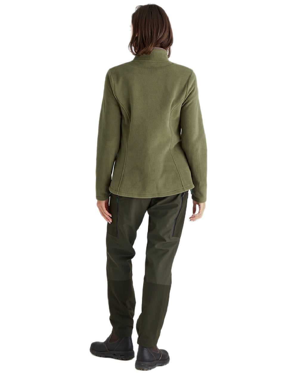 Ivy Green Coloured Ridgeline Womens Brenna Fleece Jacket on white background 