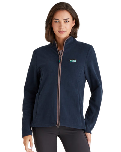Navy Coloured Ridgeline Womens Brenna Fleece Jacket on white background 