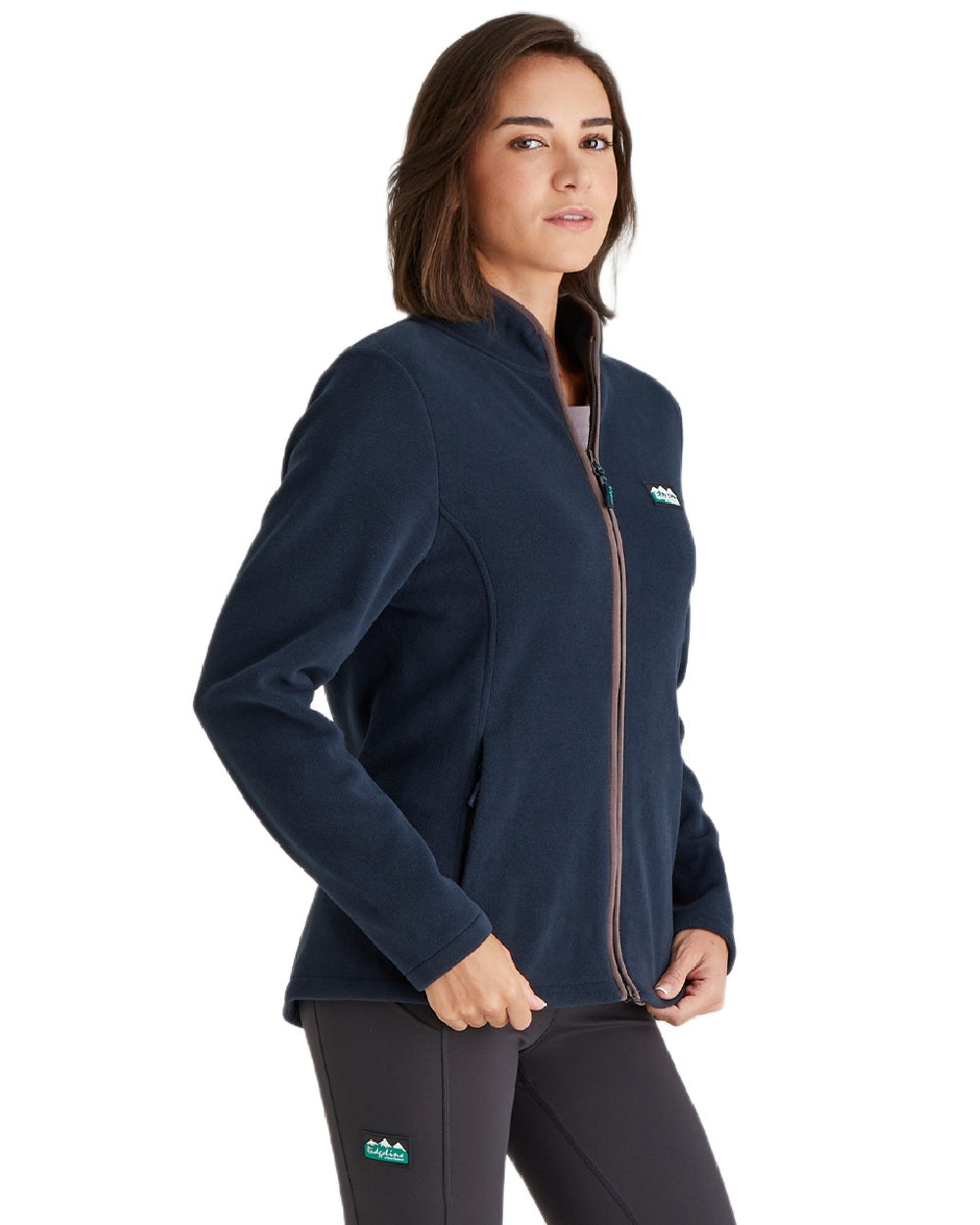 Navy Coloured Ridgeline Womens Brenna Fleece Jacket on white background 