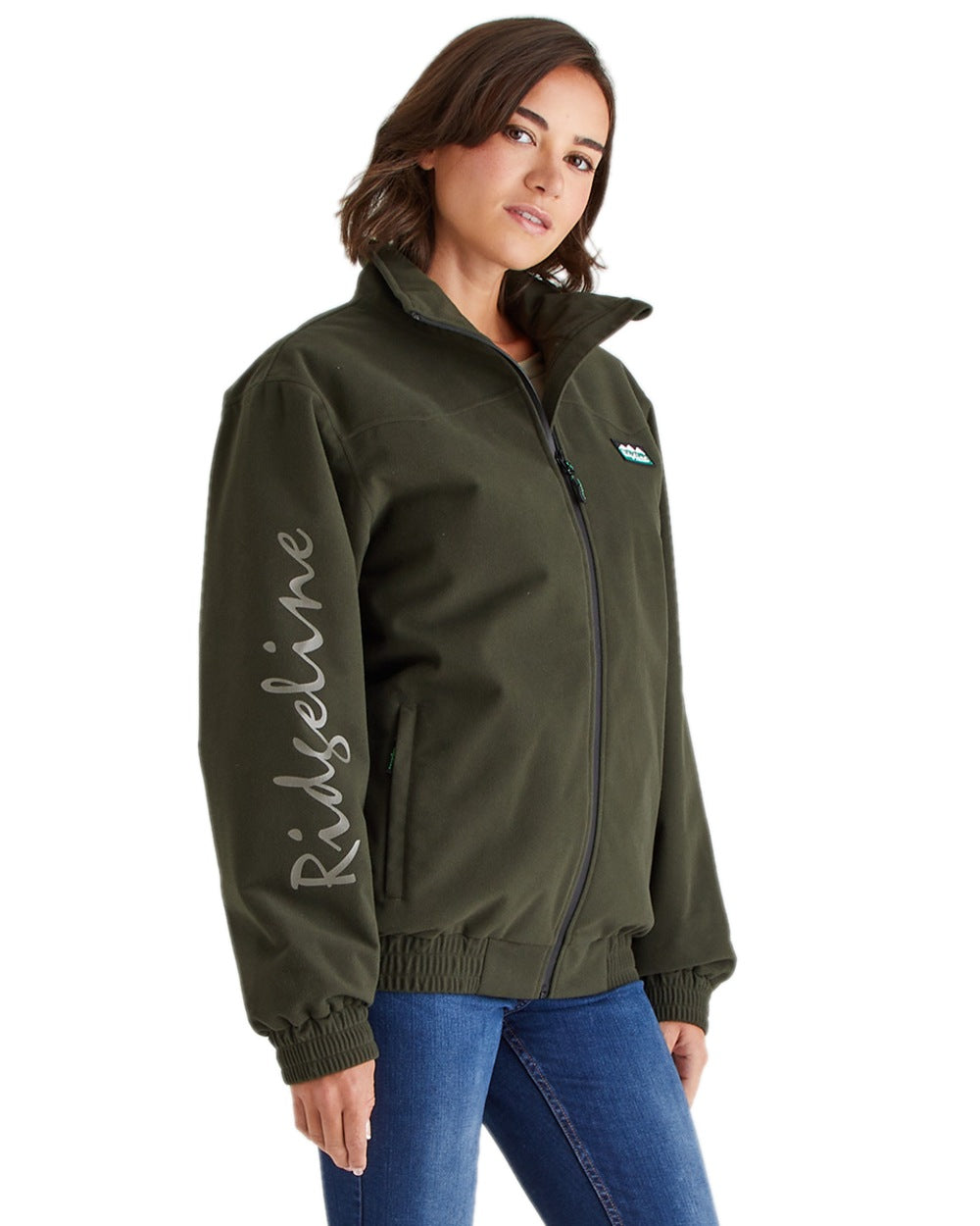Deep Forest Coloured Ridgeline Womens Brumby Yard Jacket on white background 
