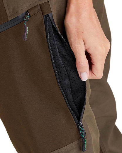 Bark coloured Ridgeline Womens Cambrian Trousers on white background 