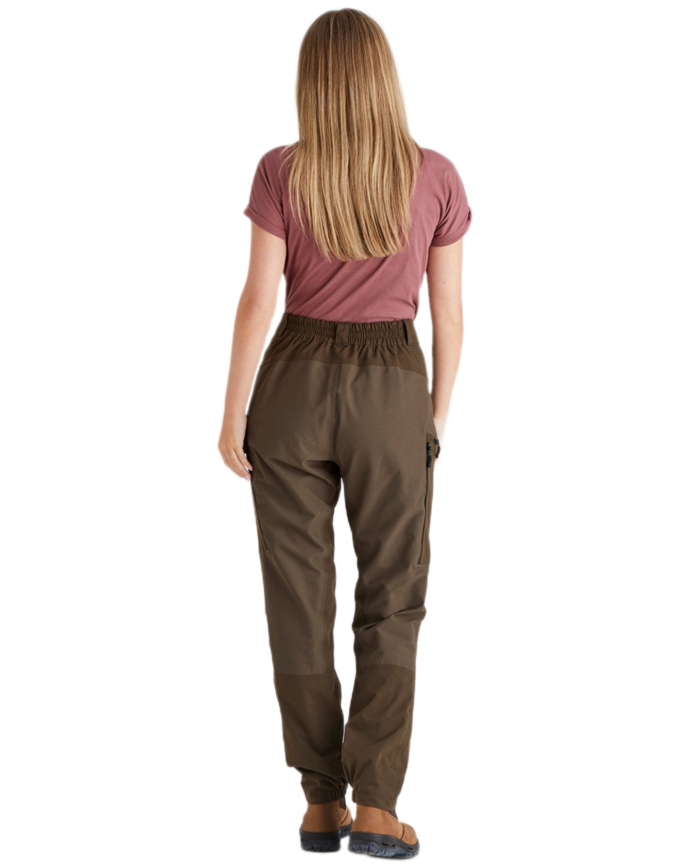 Bark coloured Ridgeline Womens Cambrian Trousers on white background 