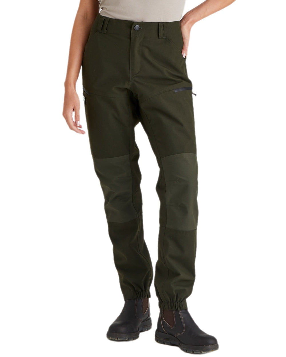 Deep Forest coloured Ridgeline Womens Cambrian Trousers on white background 