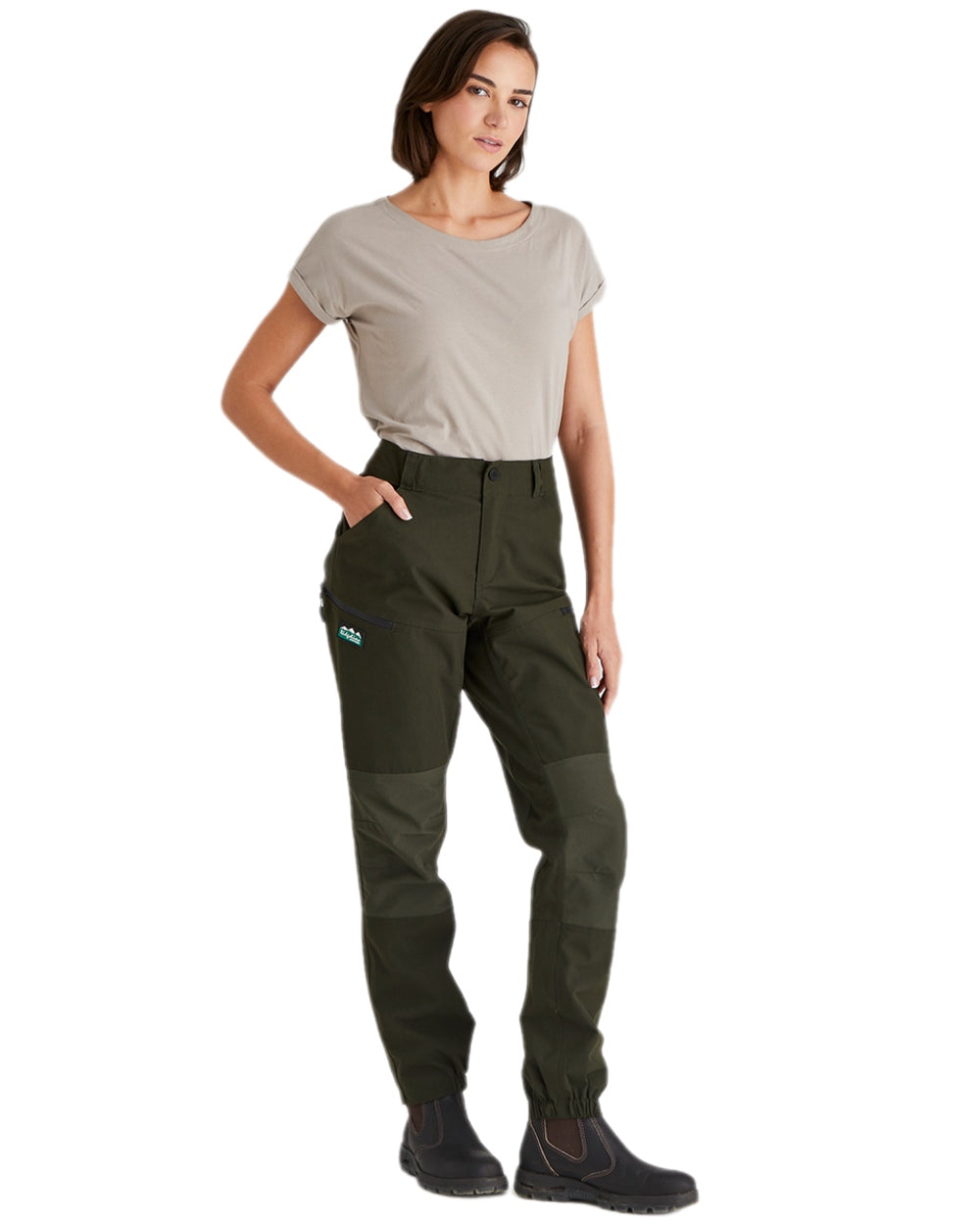 Deep Forest coloured Ridgeline Womens Cambrian Trousers on white background 