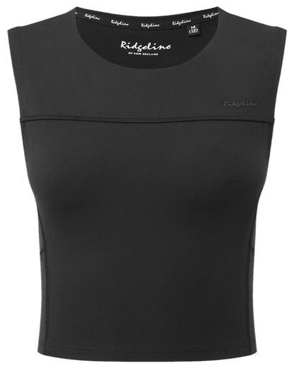 Black Coloured Ridgeline Womens Infinity Crop Top on white background 