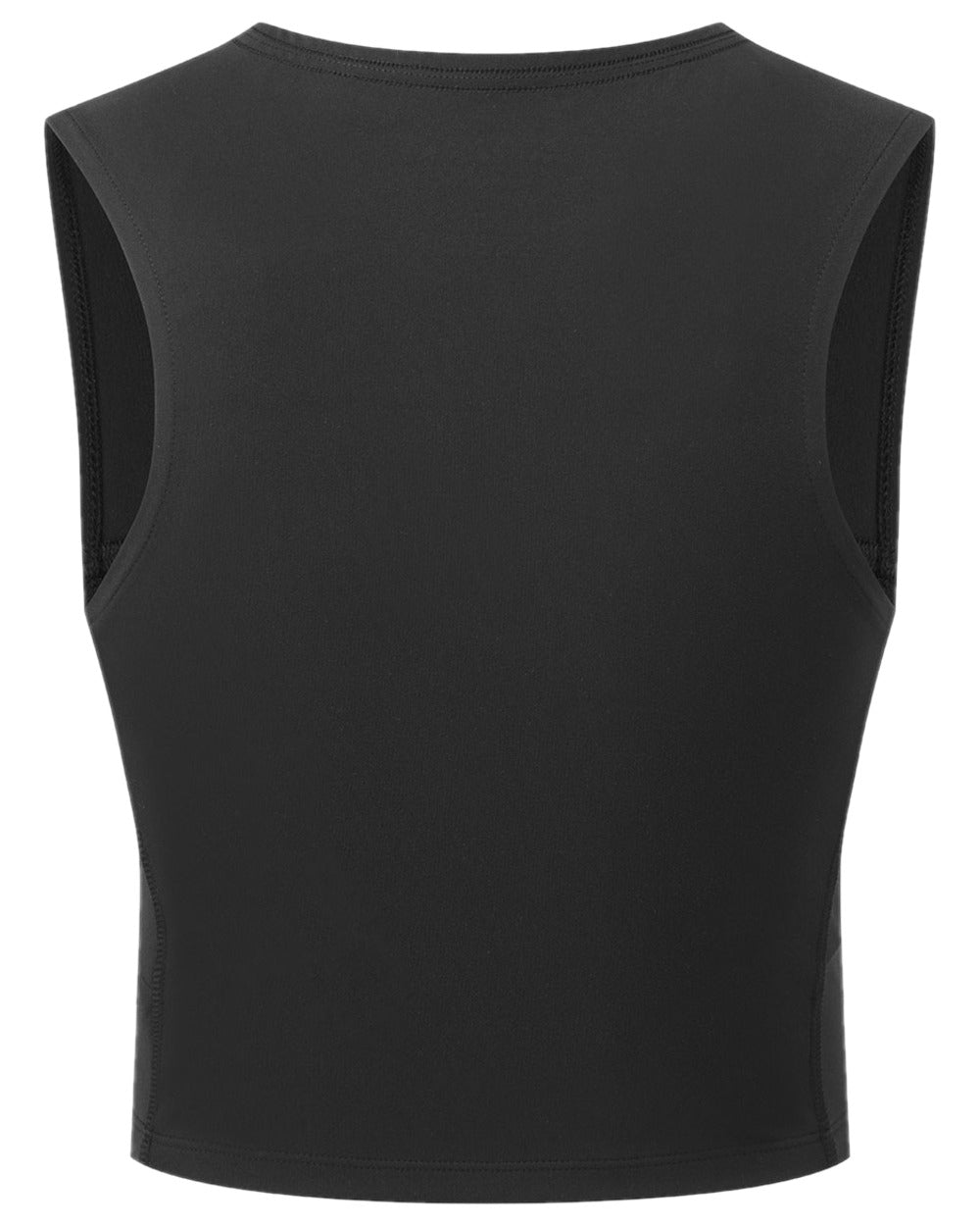 Black Coloured Ridgeline Womens Infinity Crop Top on white background 