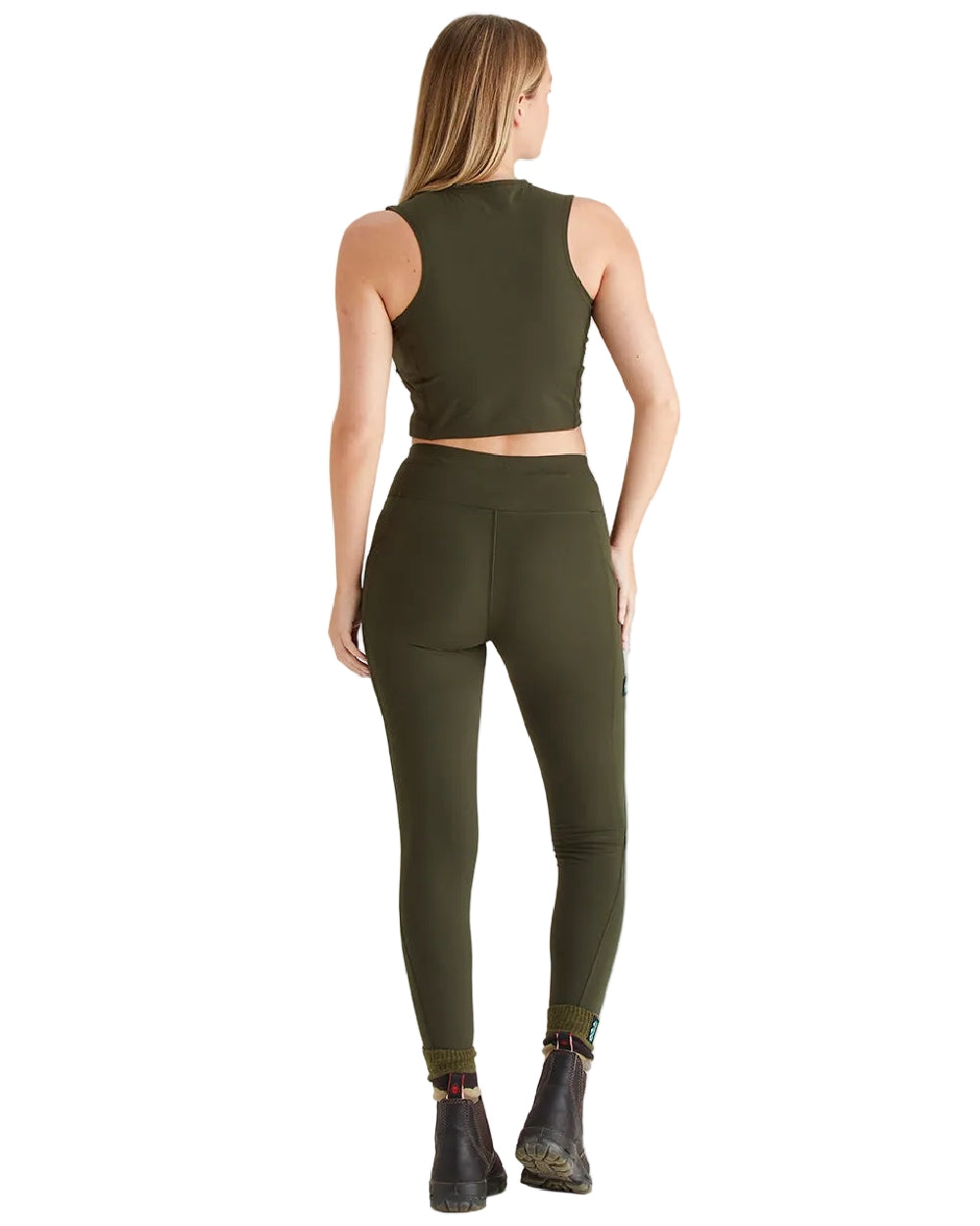 Deep Forest Coloured Ridgeline Womens Infinity Crop Top on white background 