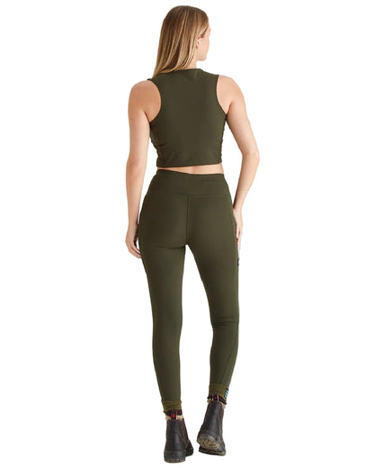 Deep Forest Coloured Ridgeline Womens Infinity Crop Top on white background 