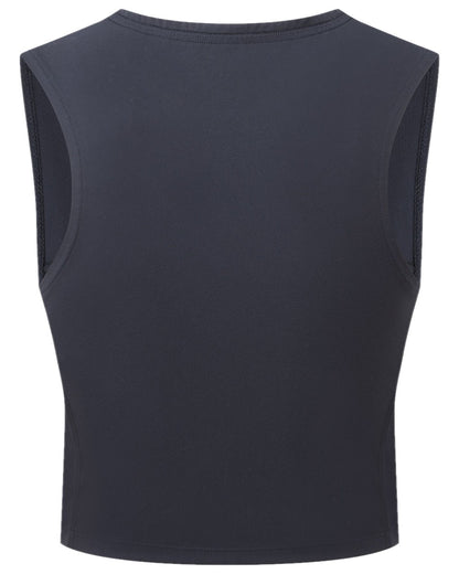 Navy Coloured Ridgeline Womens Infinity Crop Top on white background 