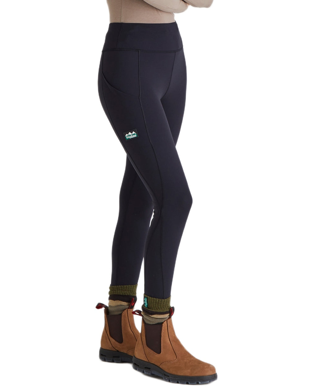 Black coloured Ridgeline Womens Infinity Leggings on white background 
