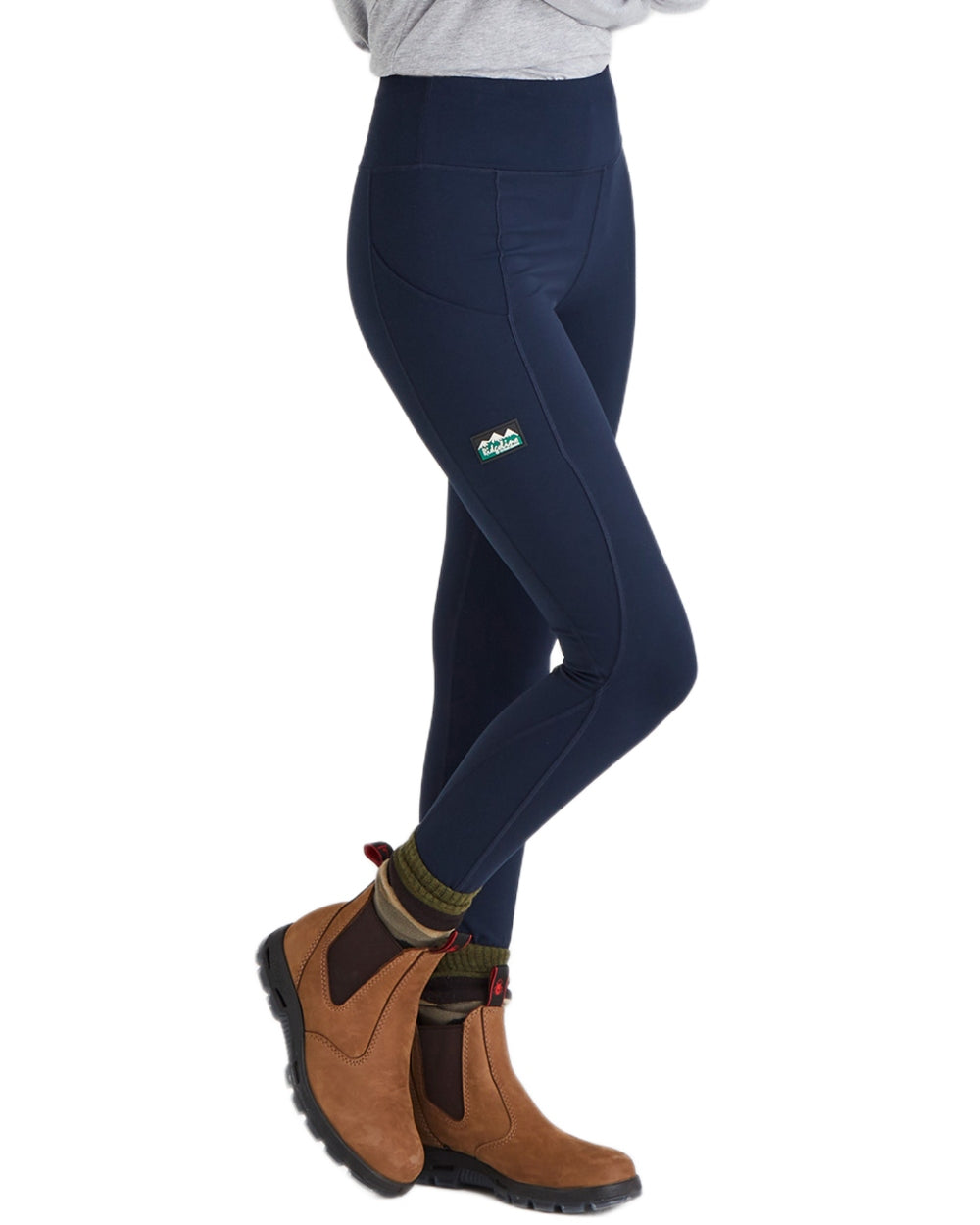 Navy coloured Ridgeline Womens Infinity Leggings on white background 
