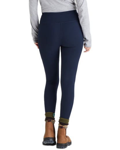 Navy coloured Ridgeline Womens Infinity Leggings on white background 