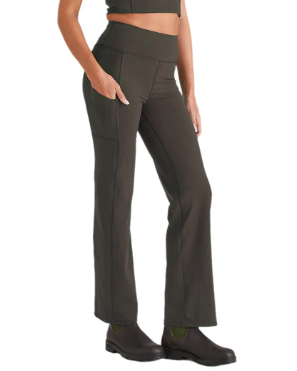 Deep Forest Coloured Ridgeline Womens Infinity Straight Leg Leggings on white background 