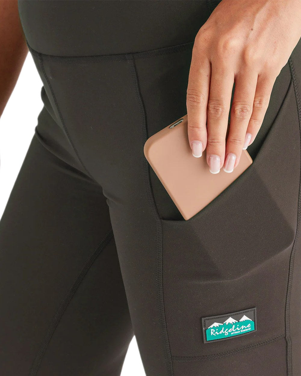 Deep Forest Coloured Ridgeline Womens Infinity Straight Leg Leggings on white background 