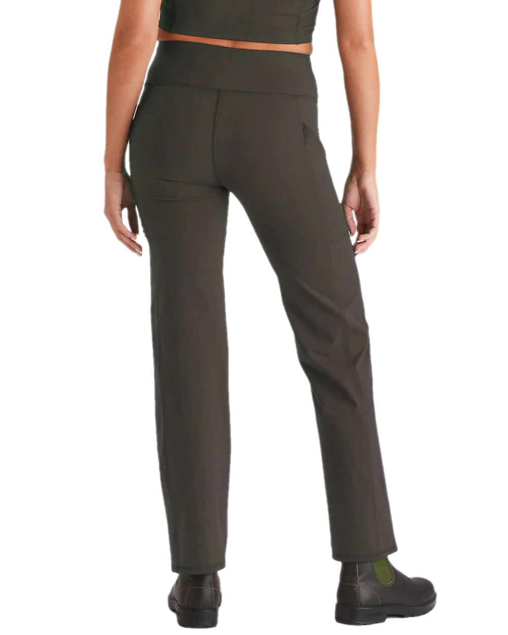 Deep Forest Coloured Ridgeline Womens Infinity Straight Leg Leggings on white background 