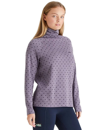 Lilac Print Coloured Ridgeline Womens Kelmarsh Top on white background 