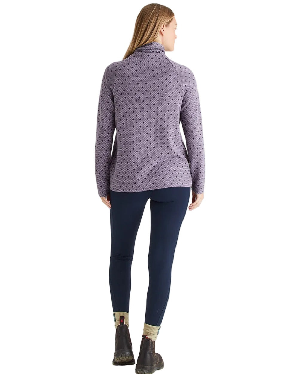 Lilac Print Coloured Ridgeline Womens Kelmarsh Top on white background 