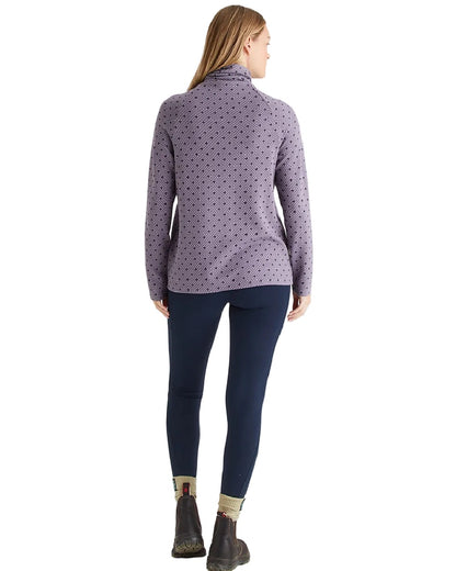 Lilac Print Coloured Ridgeline Womens Kelmarsh Top on white background 
