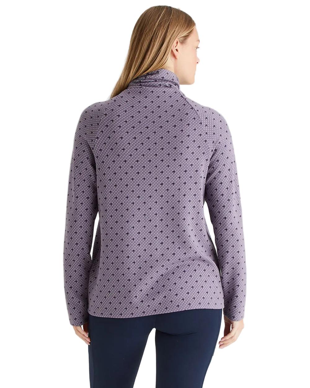 Lilac Print Coloured Ridgeline Womens Kelmarsh Top on white background 