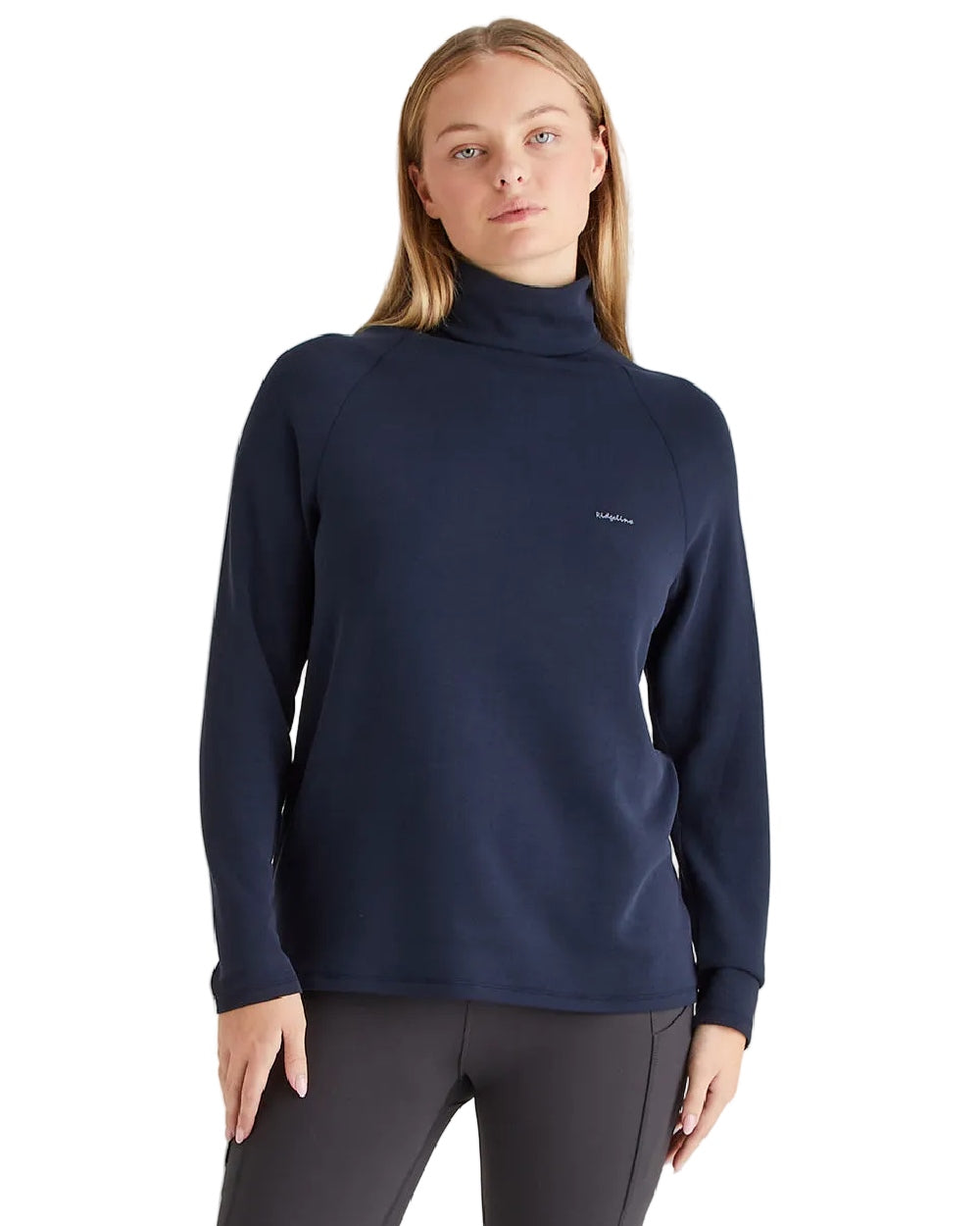 Navy Coloured Ridgeline Womens Kelmarsh Top on white background 