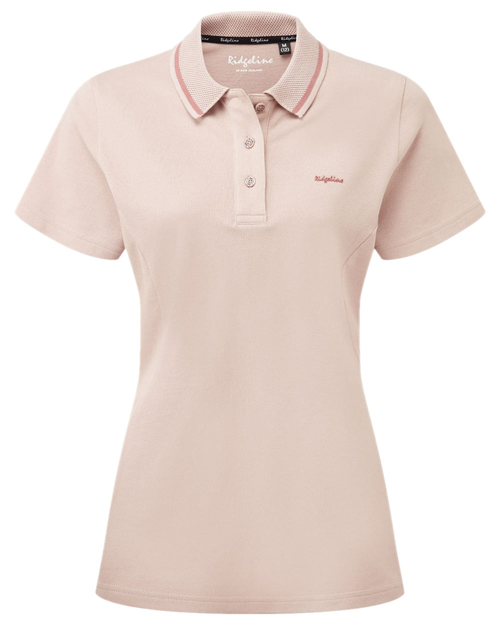 Blush Coloured Ridgeline Womens Kilworth Polo Shirt on white background 
