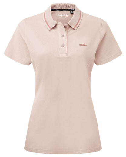 Blush Coloured Ridgeline Womens Kilworth Polo Shirt on white background 