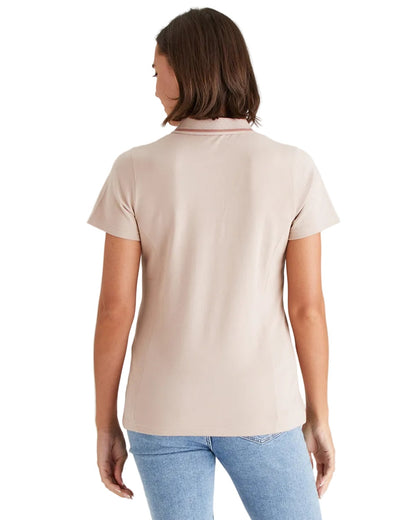Blush Coloured Ridgeline Womens Kilworth Polo Shirt on white background 