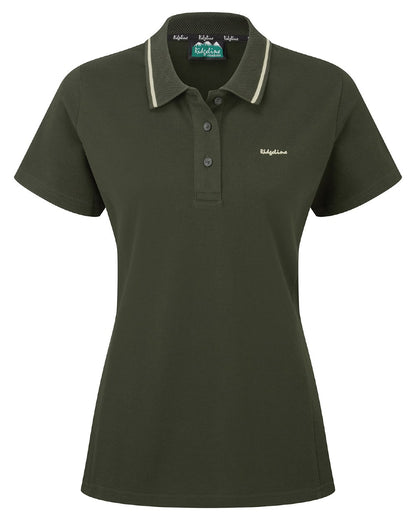 Deep Forest coloured Ridgeline Womens Kilworth Polo Shirt on white background 