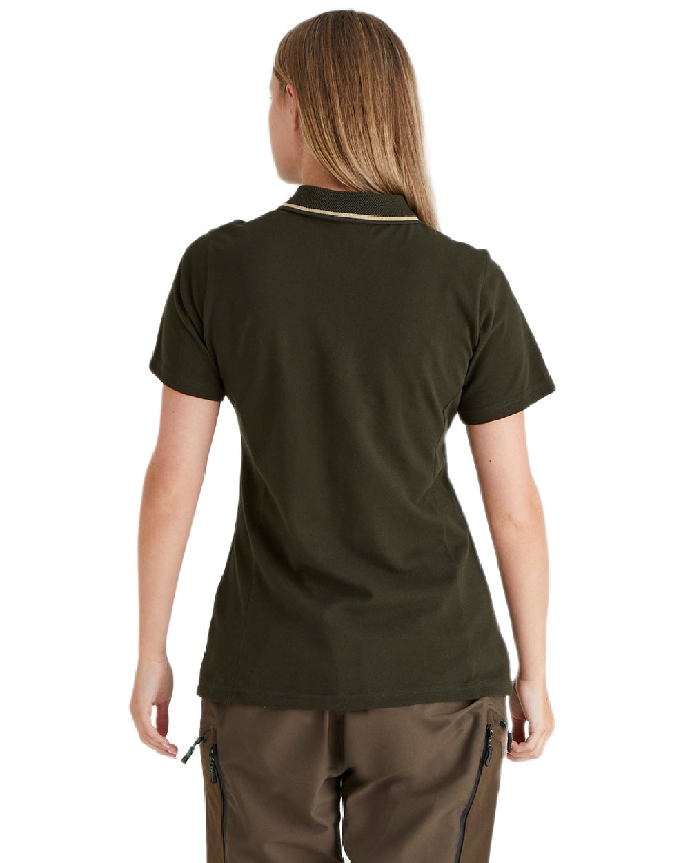 Deep Forest coloured Ridgeline Womens Kilworth Polo Shirt on white background 