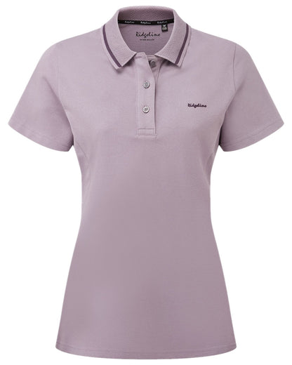 Lilac Coloured Ridgeline Womens Kilworth Polo Shirt on white background 