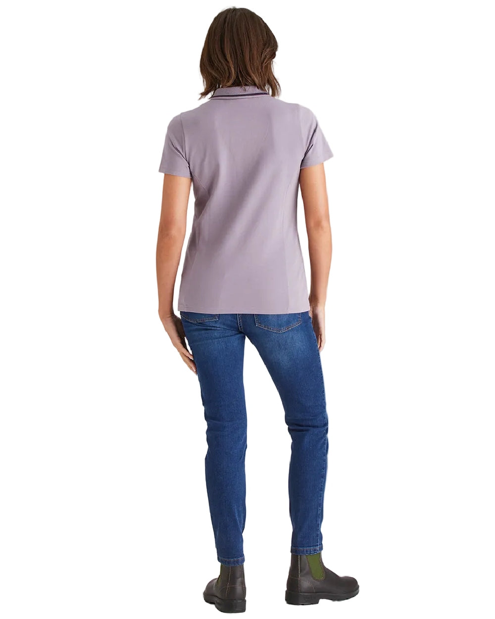 Lilac Coloured Ridgeline Womens Kilworth Polo Shirt on white background 
