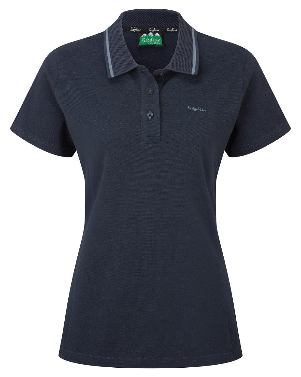 Navy coloured Ridgeline Womens Kilworth Polo Shirt on white background 