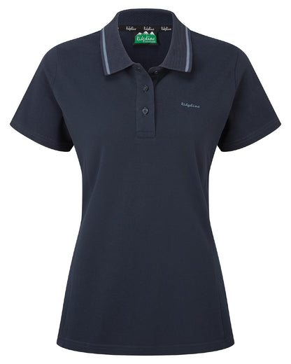Navy coloured Ridgeline Womens Kilworth Polo Shirt on white background 