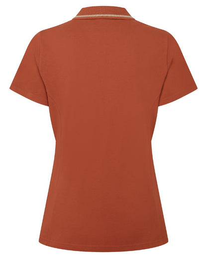 Russet coloured Ridgeline Womens Kilworth Polo Shirt on white background 