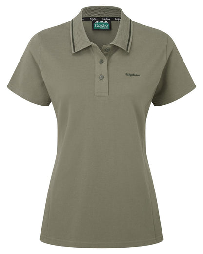 Smokey Olive coloured Ridgeline Womens Kilworth Polo Shirt on white background 
