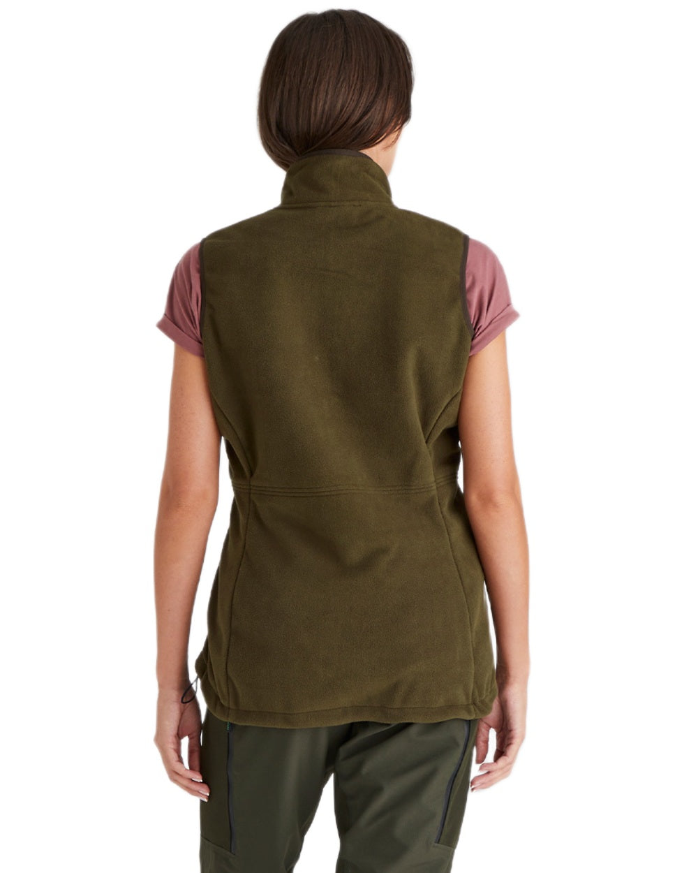 Moody Teak coloured Ridgeline Womens Kodiak Gilet on white background 