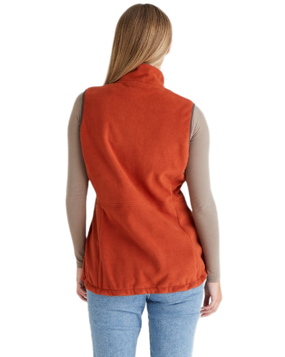 Russet coloured Ridgeline Womens Kodiak Gilet on white background 