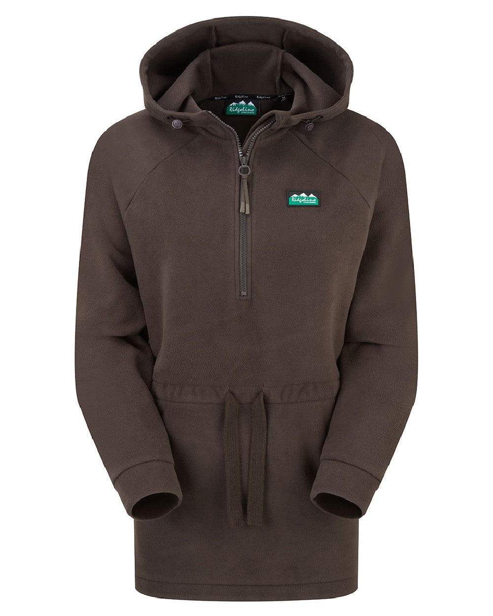 Deep Bark coloured Ridgeline Womens Malin Smock on white background 