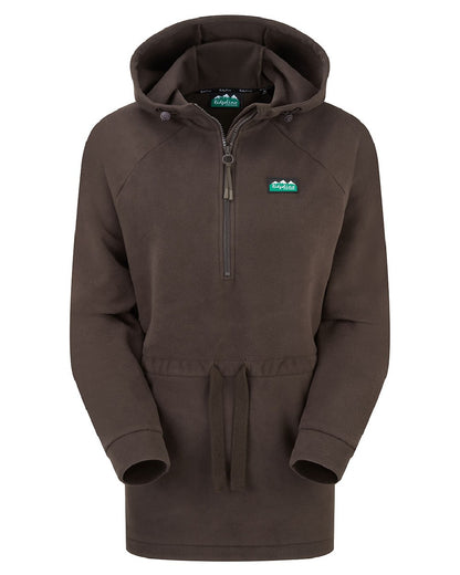 Deep Bark coloured Ridgeline Womens Malin Smock on white background 
