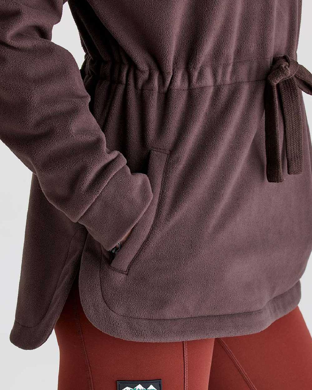 Deep Bark coloured Ridgeline Womens Malin Smock on grey background 