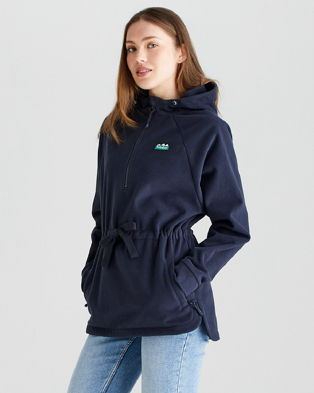 Navy coloured Ridgeline Womens Malin Smock on navy background 